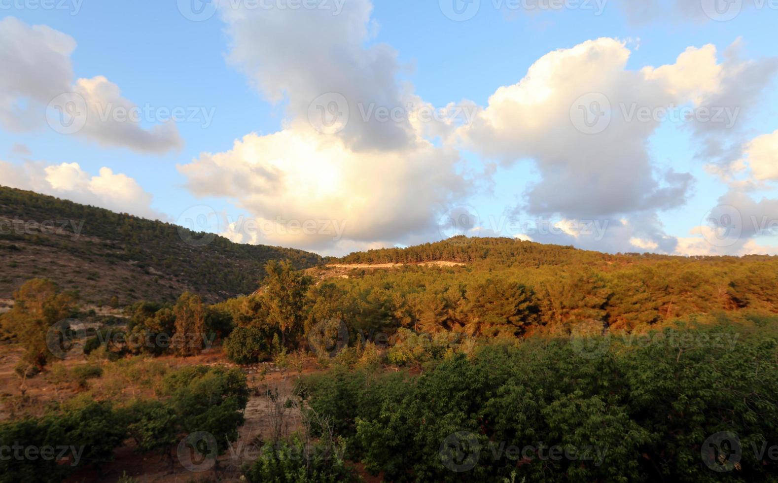 Landschaft in den Bergen im Norden Israels foto