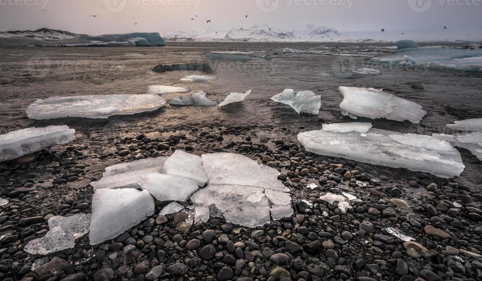 Die Jökulsarlon-Gletscherlagune ist ein großer Gletschersee im Südosten Islands am Rande des Vatnajökul-Nationalparks. foto