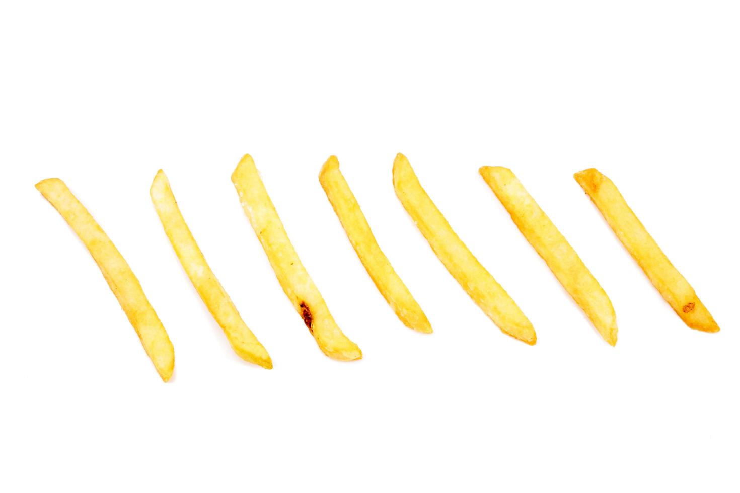 Pommes Frites auf weißem Hintergrund foto