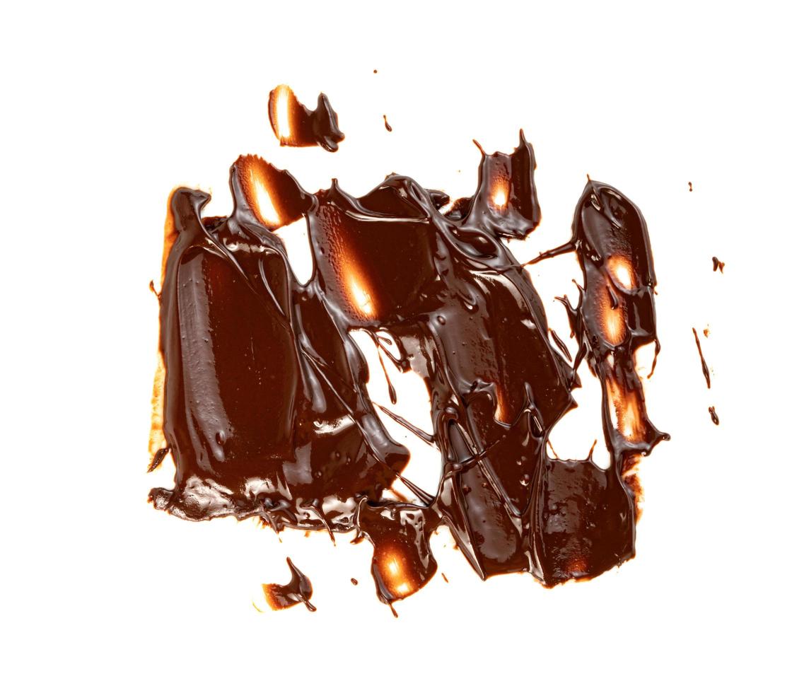 Schokoladenaufstrich isoliert auf weißem Hintergrund foto