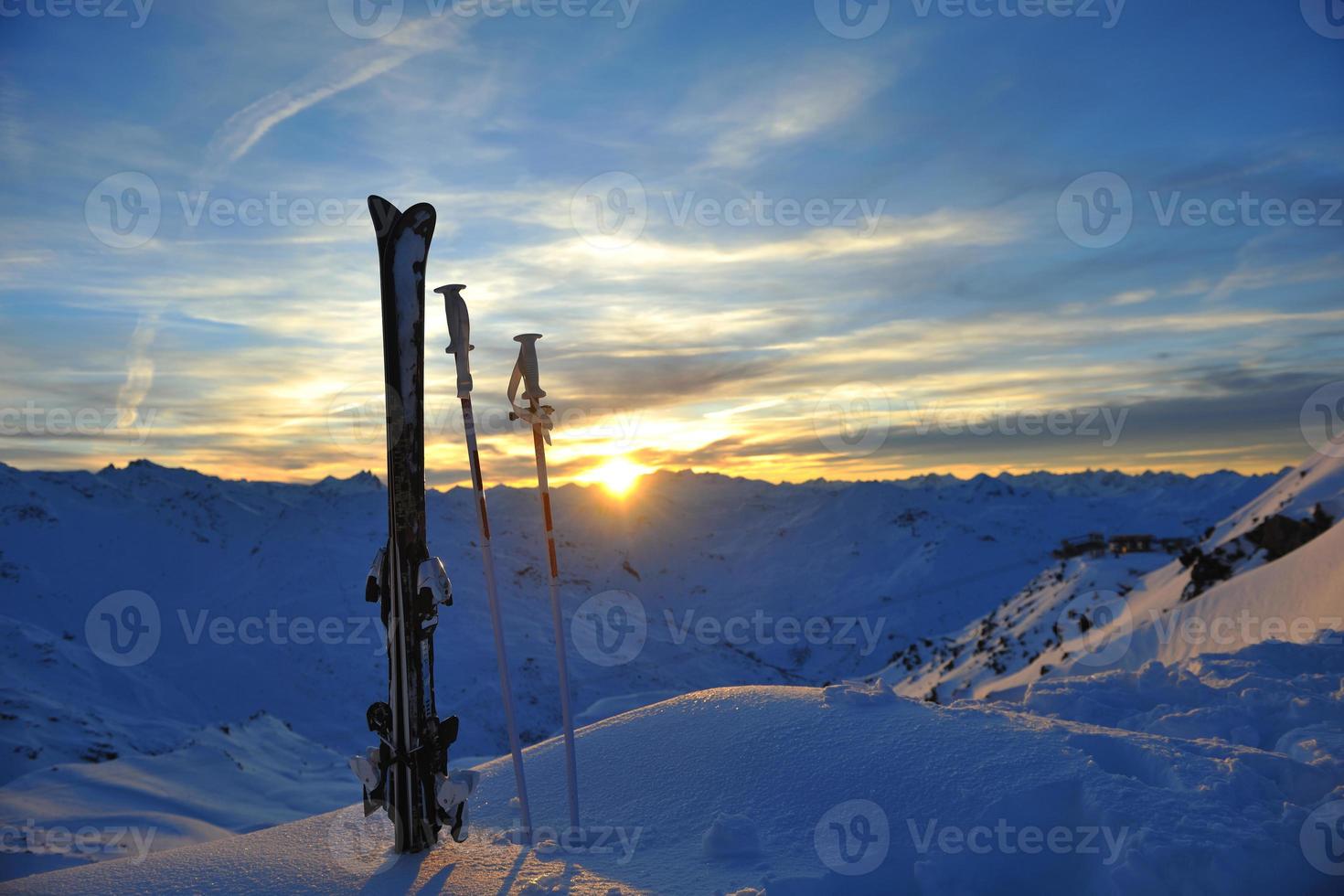 Berg Schnee Ski Sonnenuntergang foto