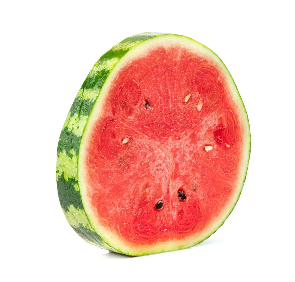 Wassermelone lokalisiert auf weißem Hintergrund foto