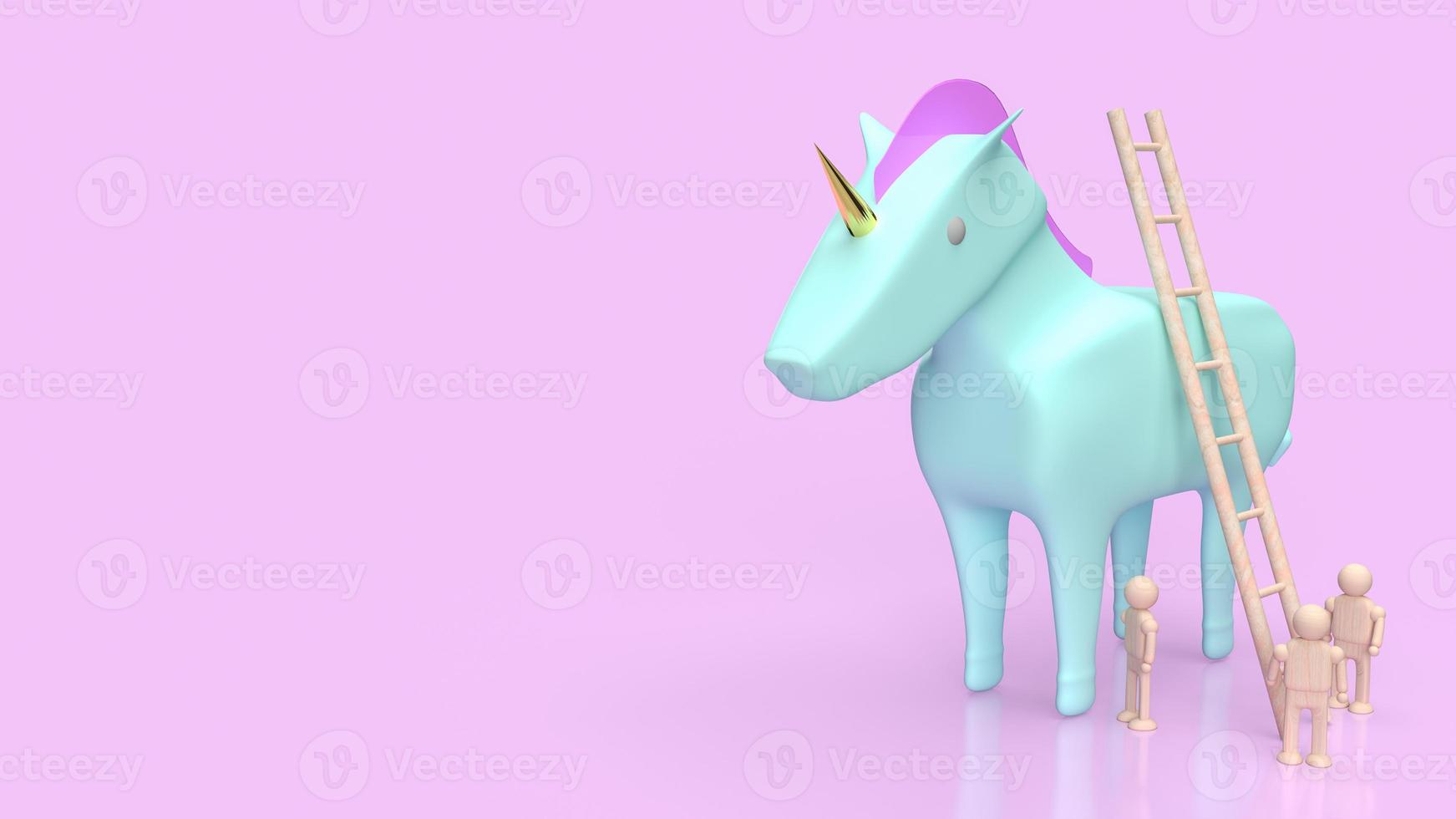 das einhorn für start-up oder geschäftskonzept 3d-rendering foto