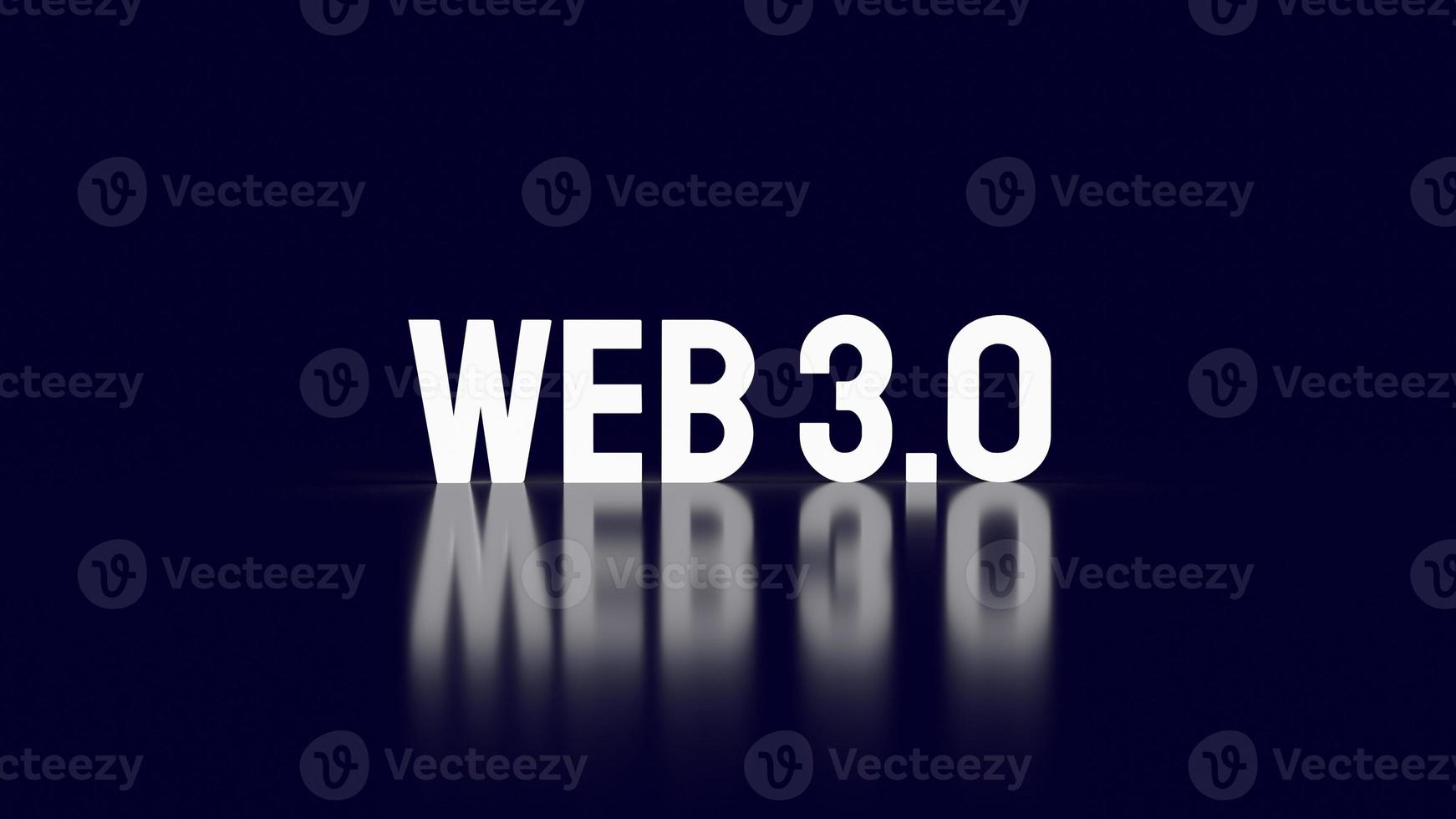 der web 3.0-text für das technologiekonzept 3d-rendering foto