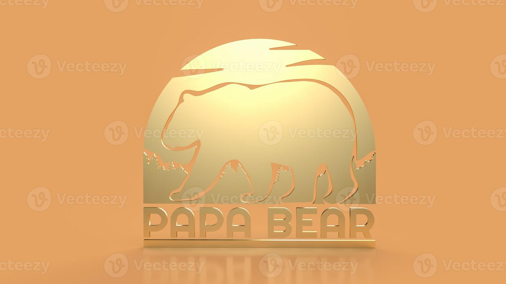 der papabär für vatertagsurlaubskonzept 3d-rendering foto