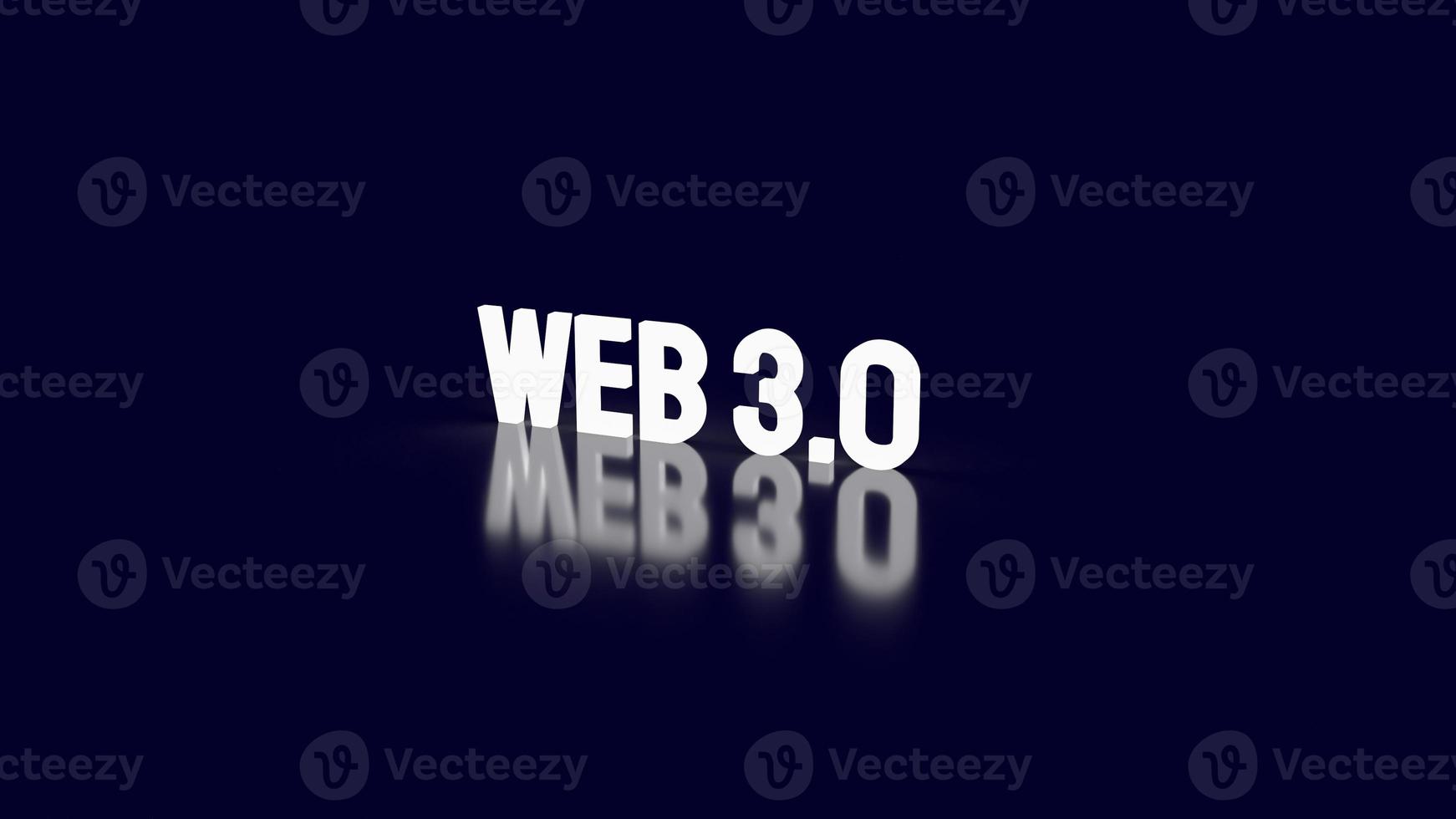 der web 3.0-text für das technologiekonzept 3d-rendering foto