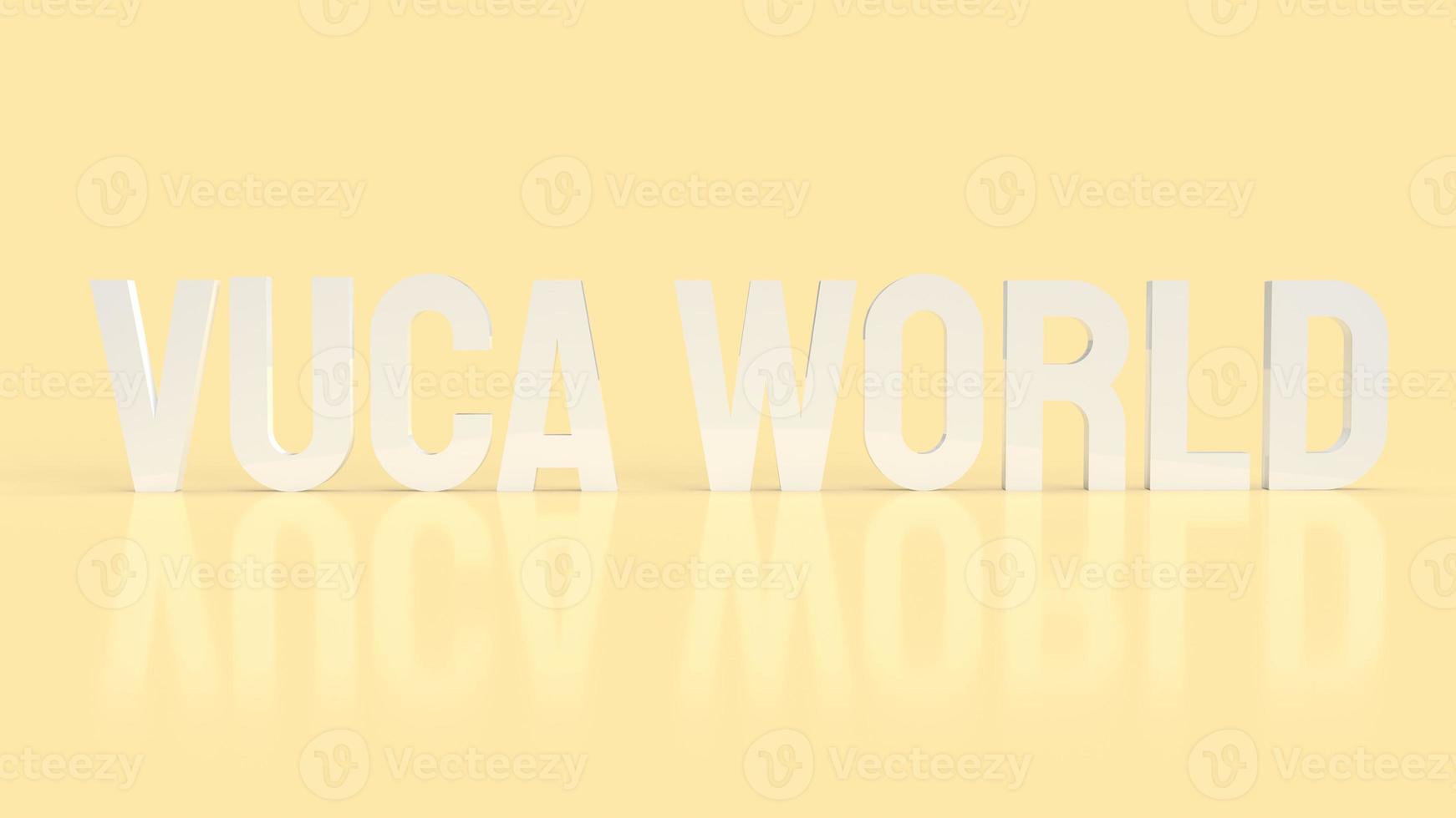 die text-vuca-welt oder volatilität, unsicherheit, komplexität und mehrdeutigkeit 3d-rendering foto