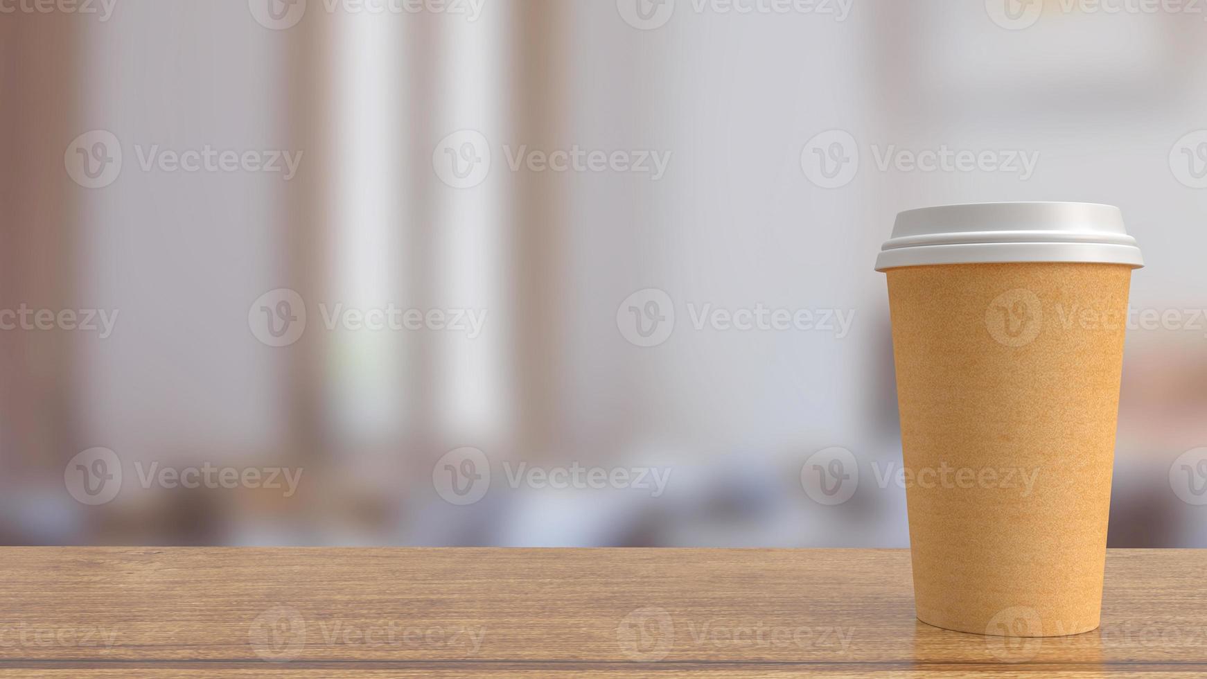 kaffeetasse auf dem tisch im café für essen und trinken konzept 3d-rendering foto