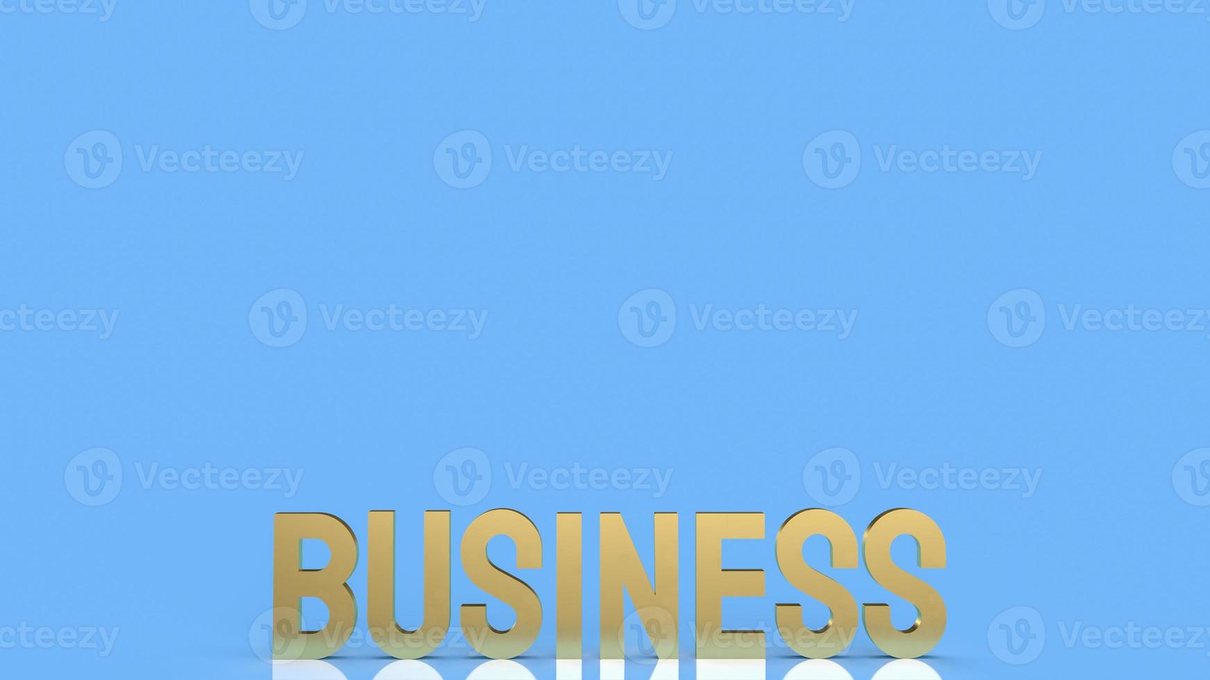Gold-Business-Wort auf blauem Hintergrund 3D-Rendering foto