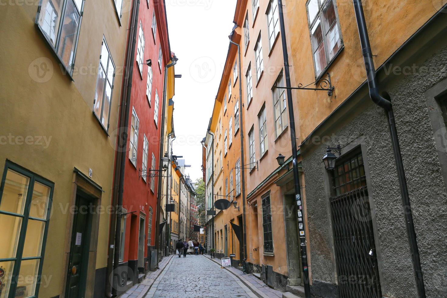 Straße in Gamla Stan, Stockholm, Schweden foto