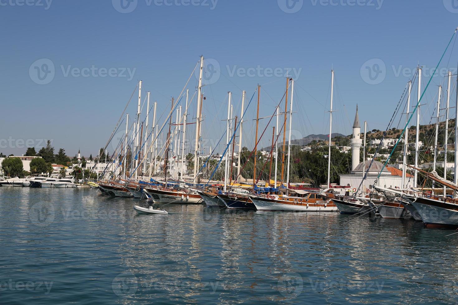 Segelboote im Jachthafen von Bodrum foto