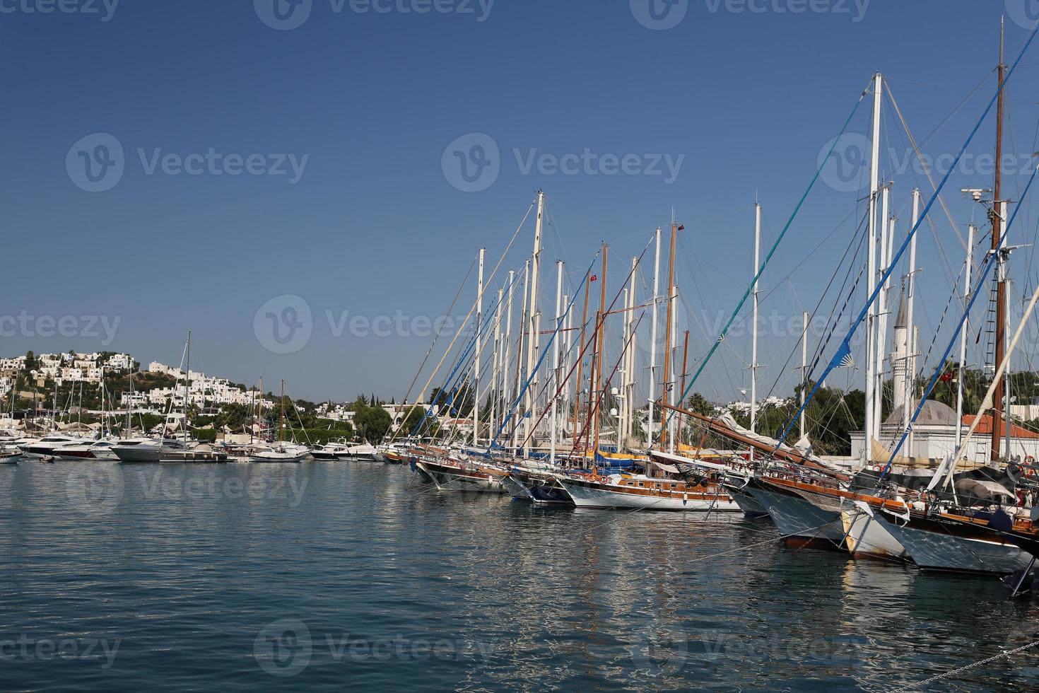 Segelboote im Jachthafen von Bodrum foto