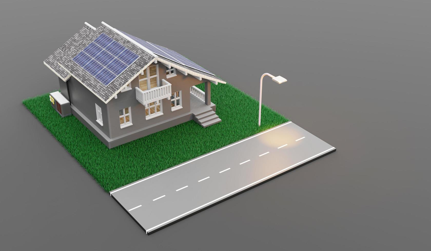 smart home solar photovoltaik haus energiesparendes ökosystem isometrisches solar home system diagramm solarenergie 3d illustration foto