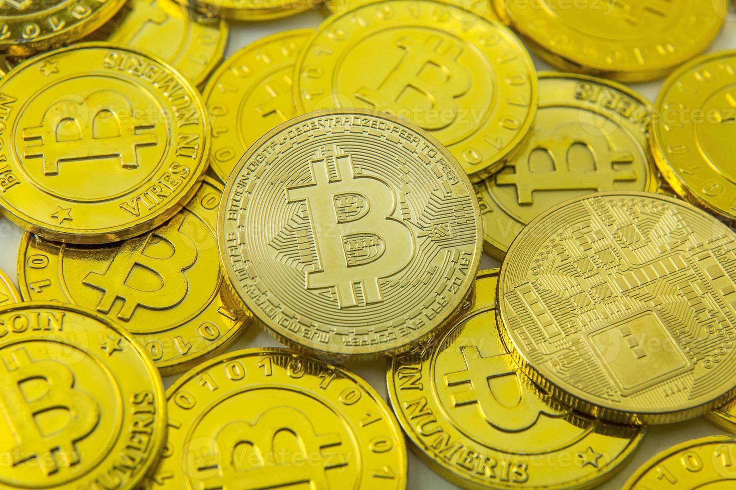 bitcoin kryptowährung elektronisches geld bild nahaufnahme. foto