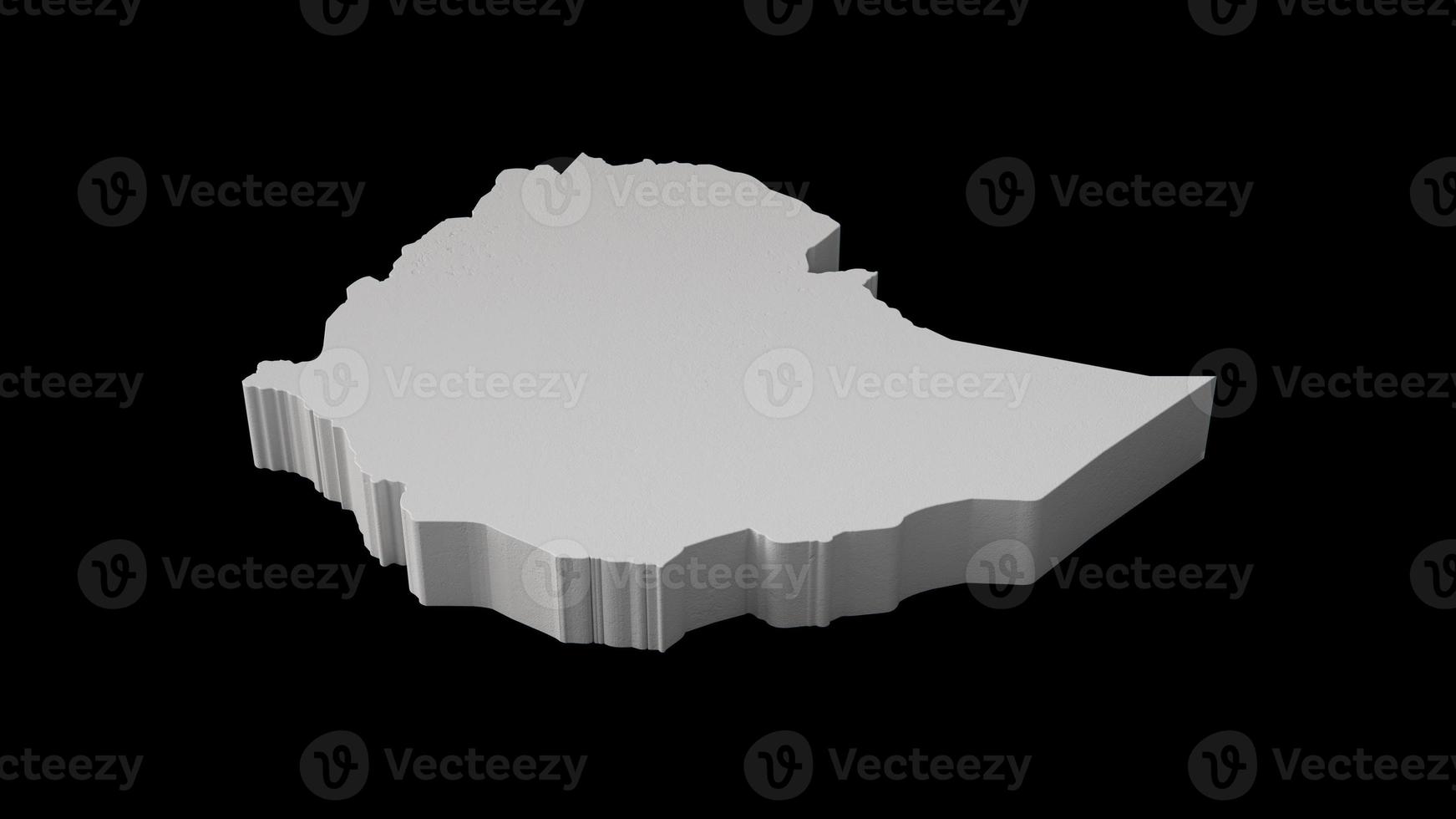 Äthiopien 3D-Karte Geographie Kartographie und Topologie Schwarz-Weiß-3D-Darstellung foto