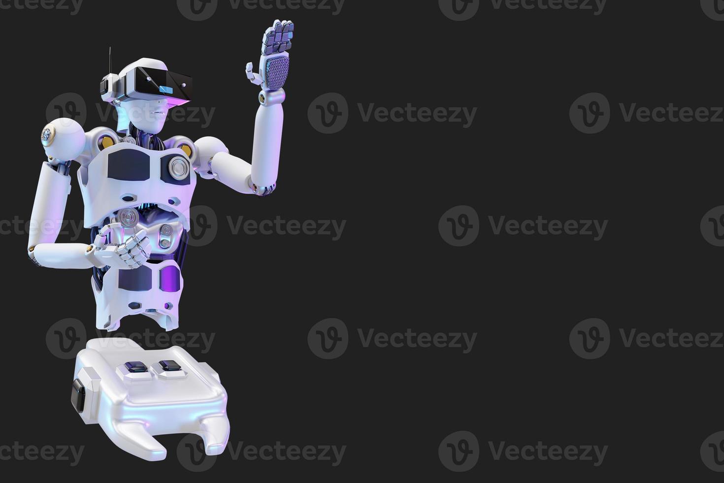 roboter metaverse vr avatar realität spiel virtuelle realität von menschen blockkettentechnologie investition, business lebensstil virtuelle realität vr weltverbindung cyber avatar metaverse menschen 2022 3d render foto