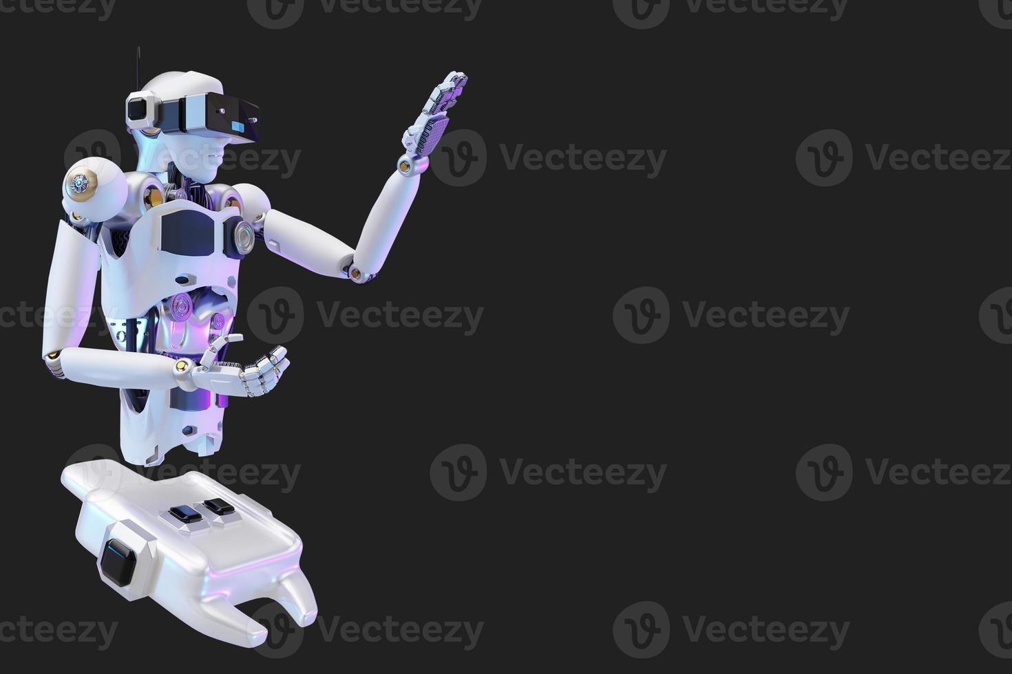 roboter metaverse vr avatar realität spiel virtuelle realität von menschen blockkettentechnologie investition, business lebensstil virtuelle realität vr weltverbindung cyber avatar metaverse menschen 2022 3d render foto