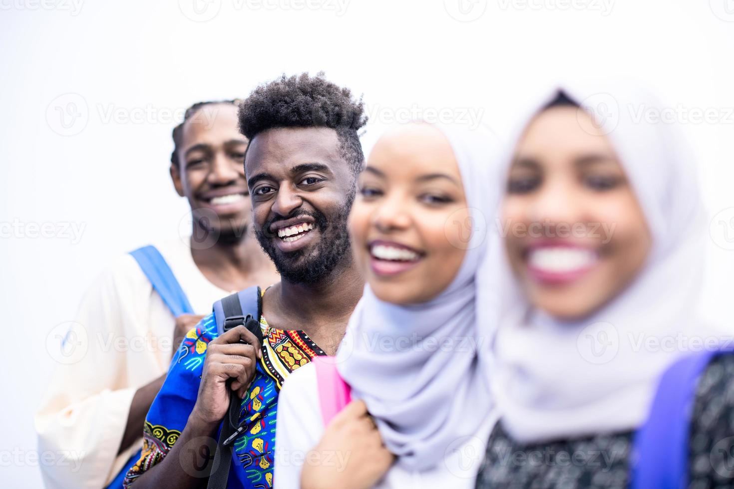 Porträt einer afrikanischen Studentengruppe foto