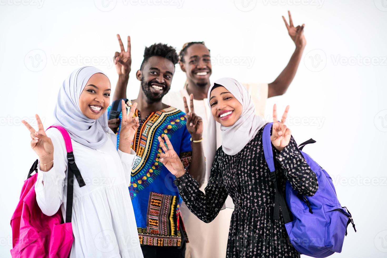 Porträt einer afrikanischen Studentengruppe foto