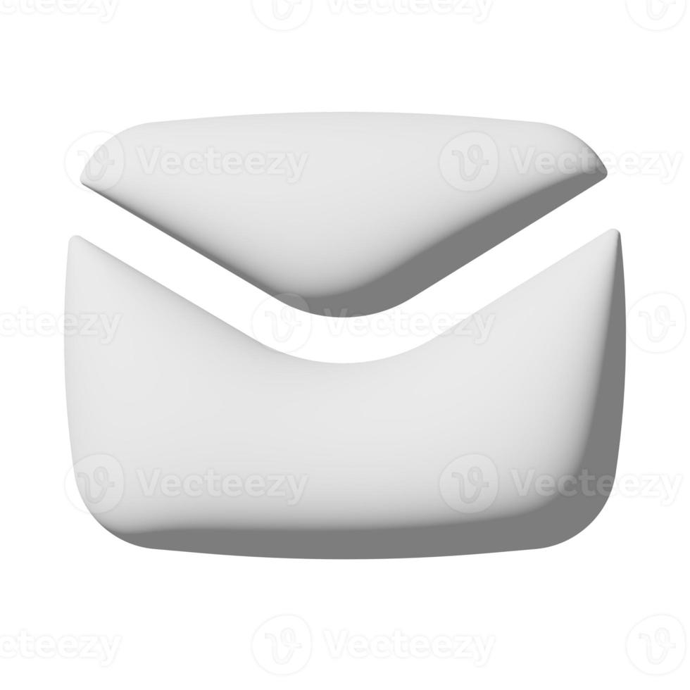 Umschlagsymbol 3d isoliert auf weißem Hintergrund foto