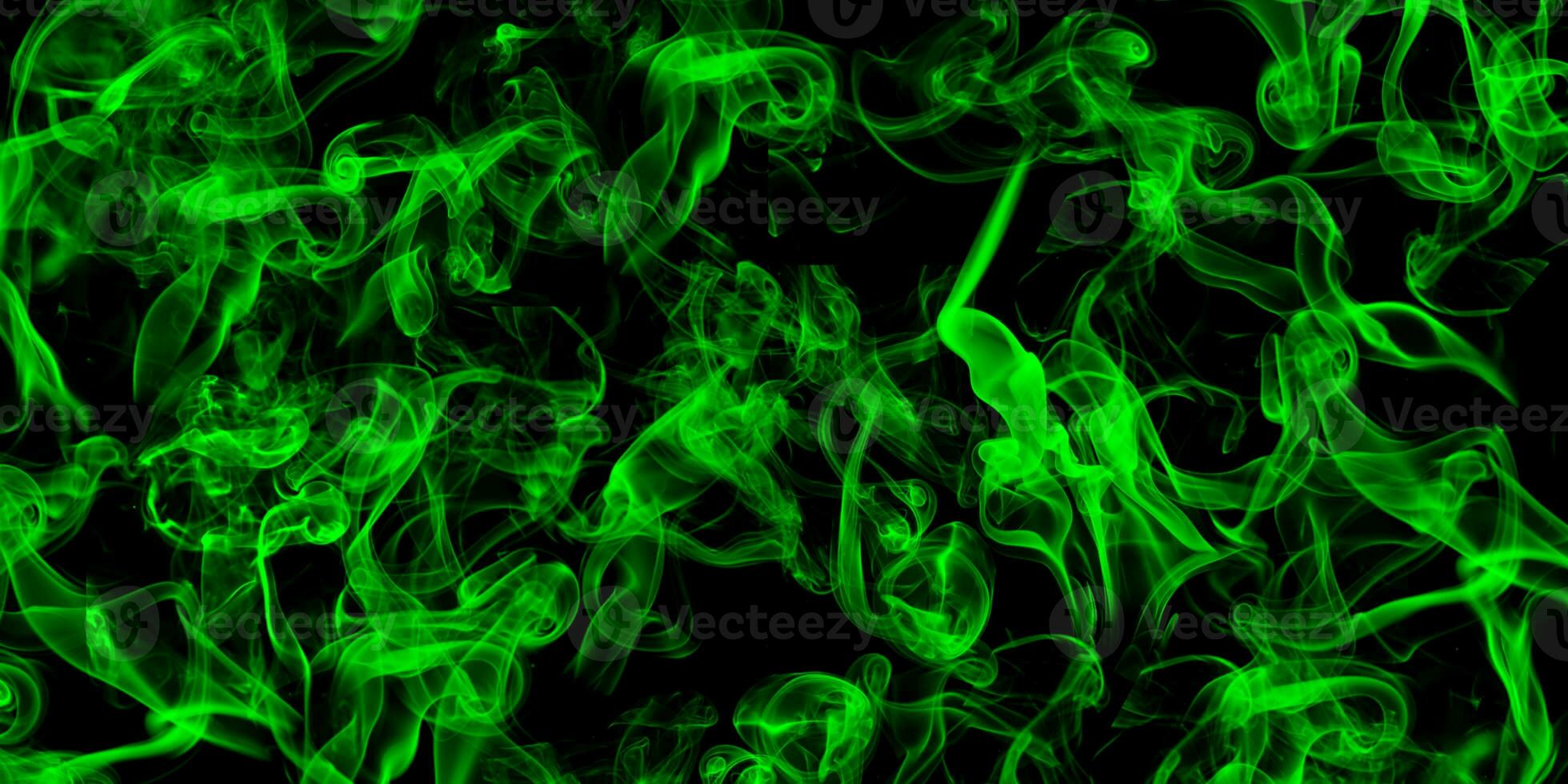 abstrakter grüner Rauch auf schwarzem Hintergrund foto