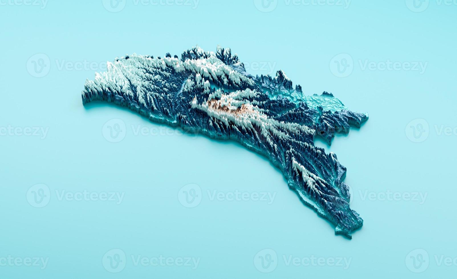 Topografische moldawische Karte hypsometrische Höhentönung spektral schattierte Reliefkarte 3D-Darstellung foto