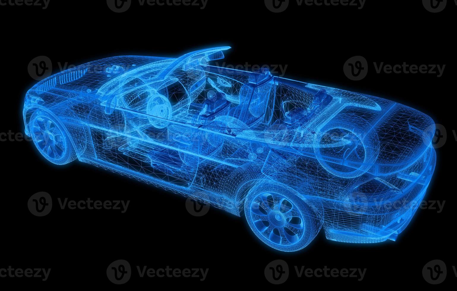 auto mit drahtmodellschnittpunkt mit digitaler benutzerschnittstellenumgebung foto