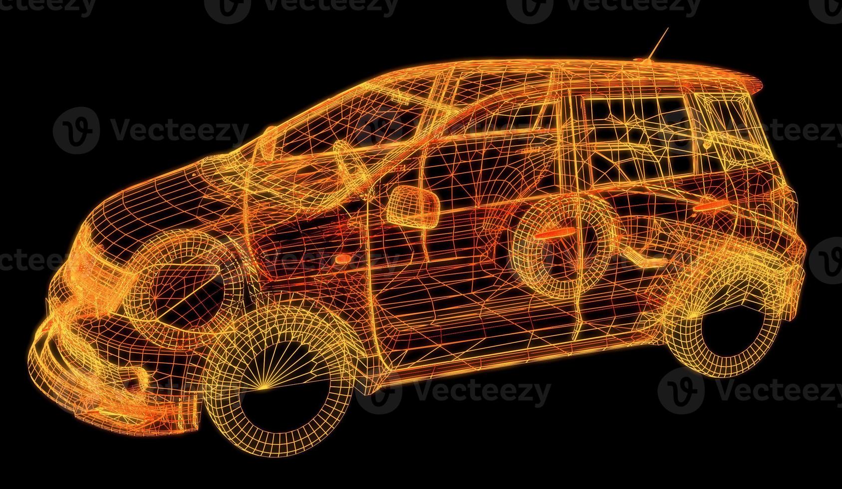 auto mit drahtmodellschnittpunkt mit digitaler benutzerschnittstellenumgebung foto