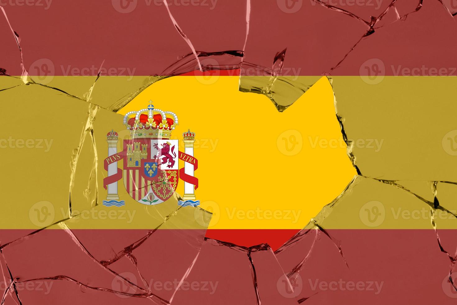 Flagge von Spanien auf Glas foto