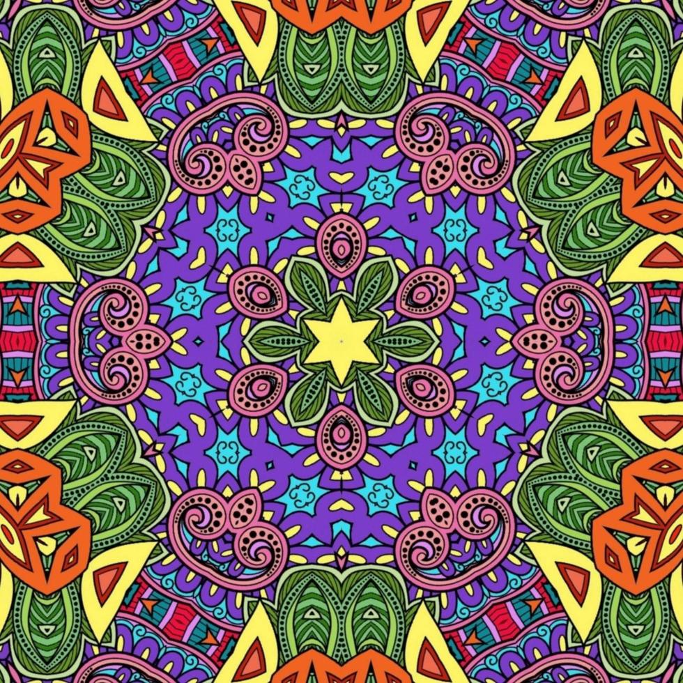 buntes Mandala Blumenmuster Boho symmetrisch 715 foto