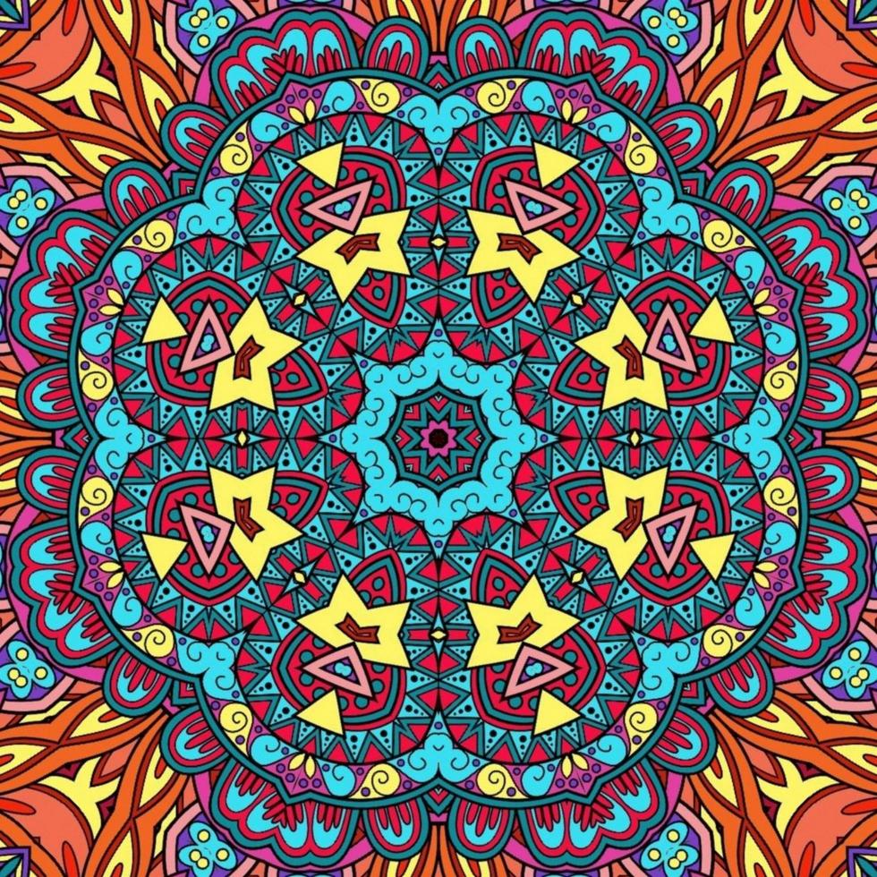 buntes Mandala Blumenmuster Boho symmetrisch 137 foto