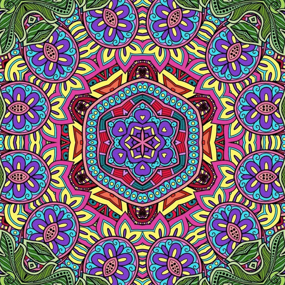 buntes Mandala Blumenmuster Boho symmetrisch 44 foto
