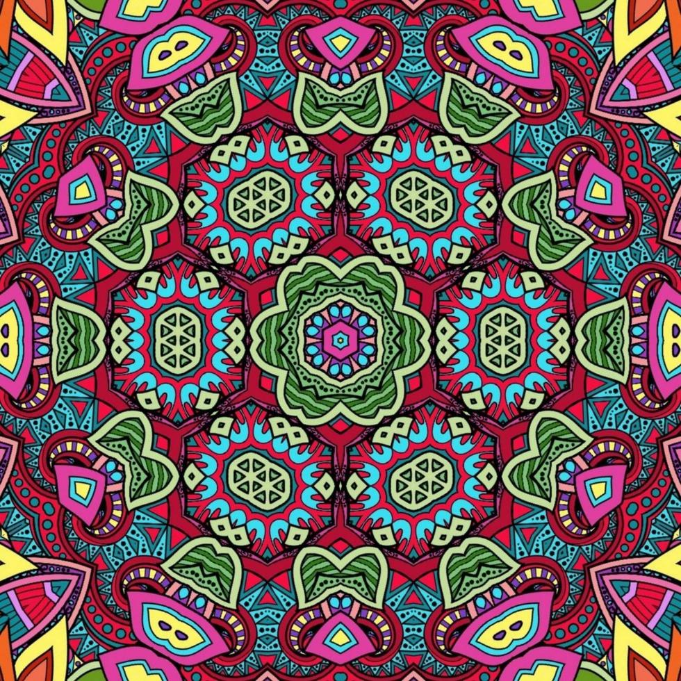 buntes Mandala Blumenmuster Boho symmetrisch 533 foto