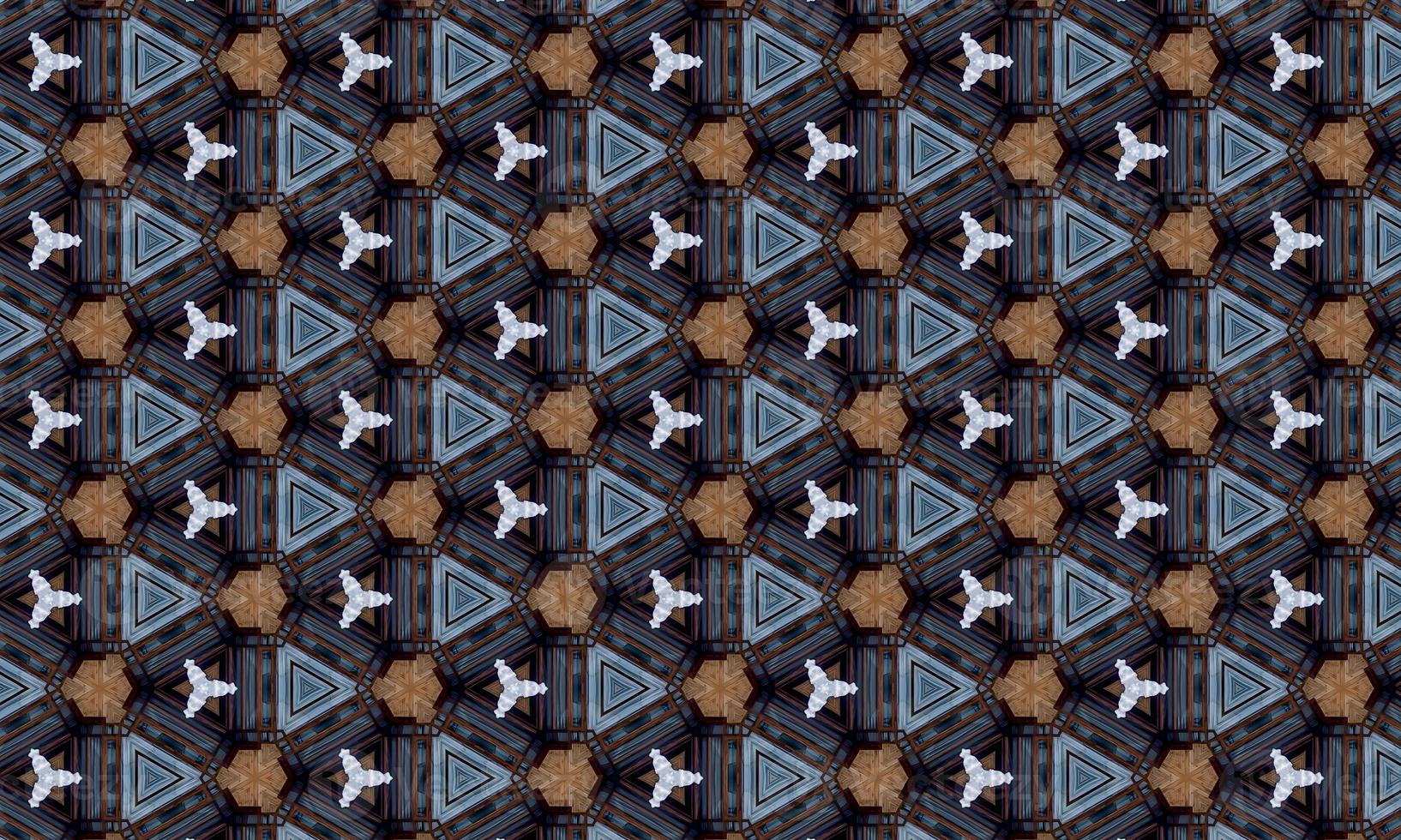 mehrfarbiges Mosaikmuster-Kaleidoskop. Hintergrund, Textur. hochwertige Abbildung foto