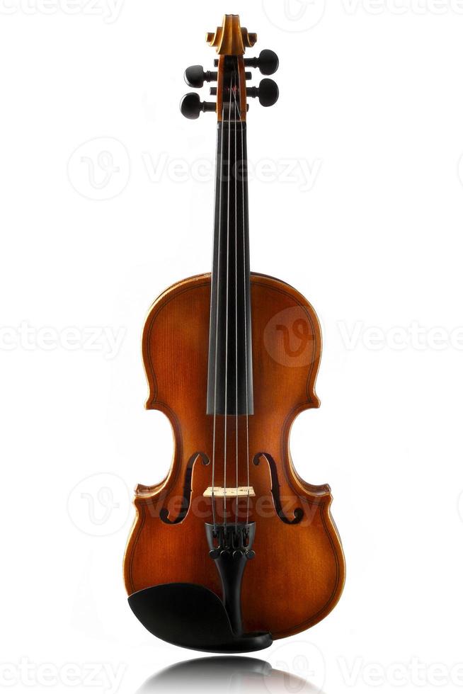 Mini-Geige auf weißem Hintergrund foto
