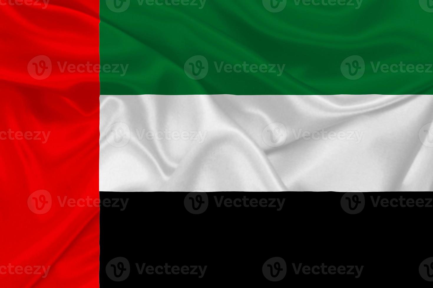 3D-Flagge der Vereinigten Arabischen Emirate auf Stoff foto