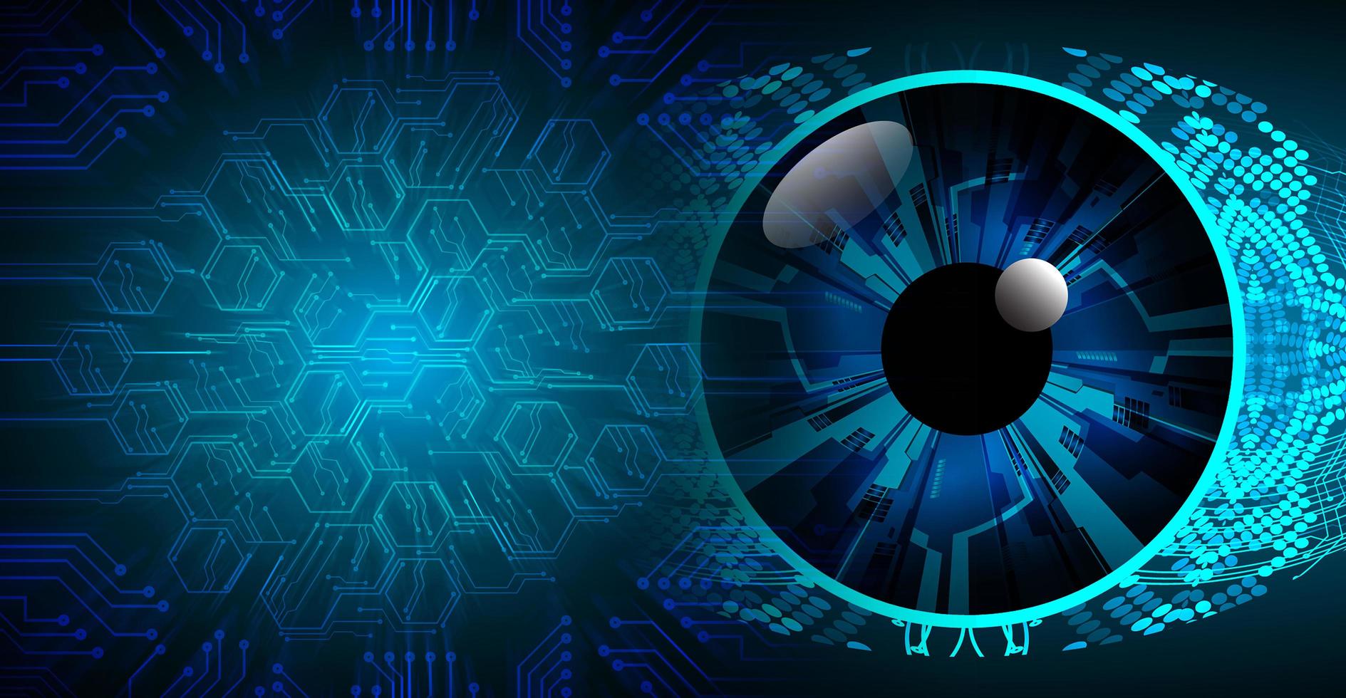 Hintergrund des zukünftigen Technologiekonzepts der Augen-Cyber-Schaltung foto