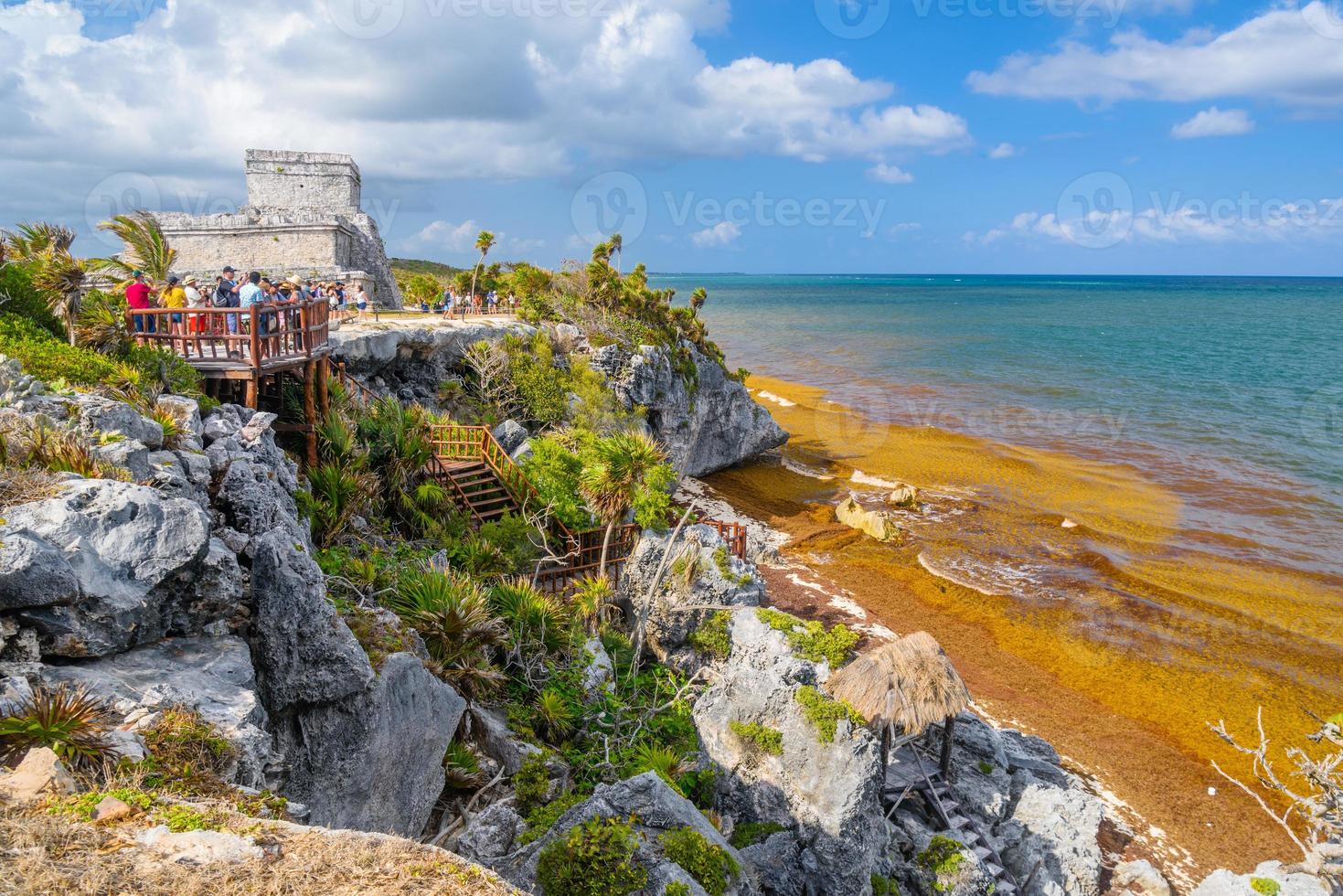 Maya-Ruinen in Tulum, Riviera Maya, Yucatan, Karibik, Mexiko foto