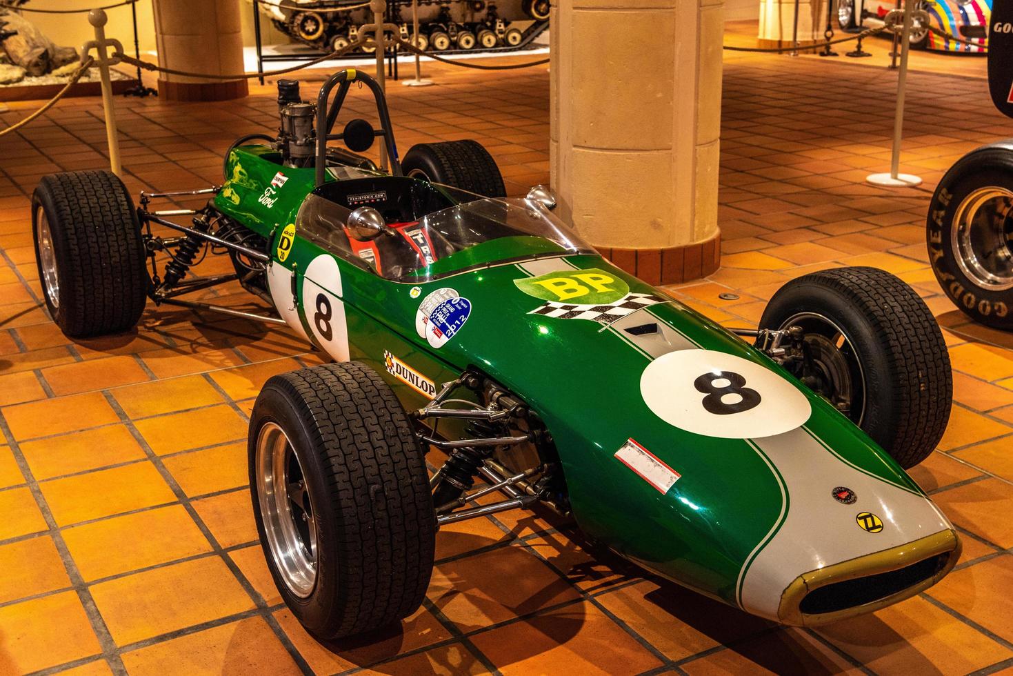 fontvieille, monaco - juni 2017 grüner lotus 25 formel 1 f1 1962 in monaco top cars collection museum foto