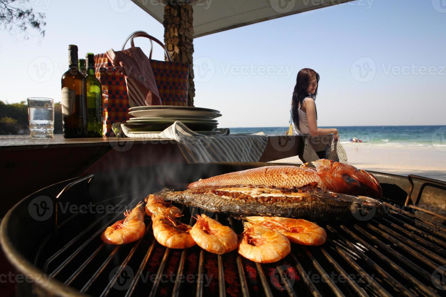Pattaya mit asiatischen Barbecue-Meeresfrüchten foto