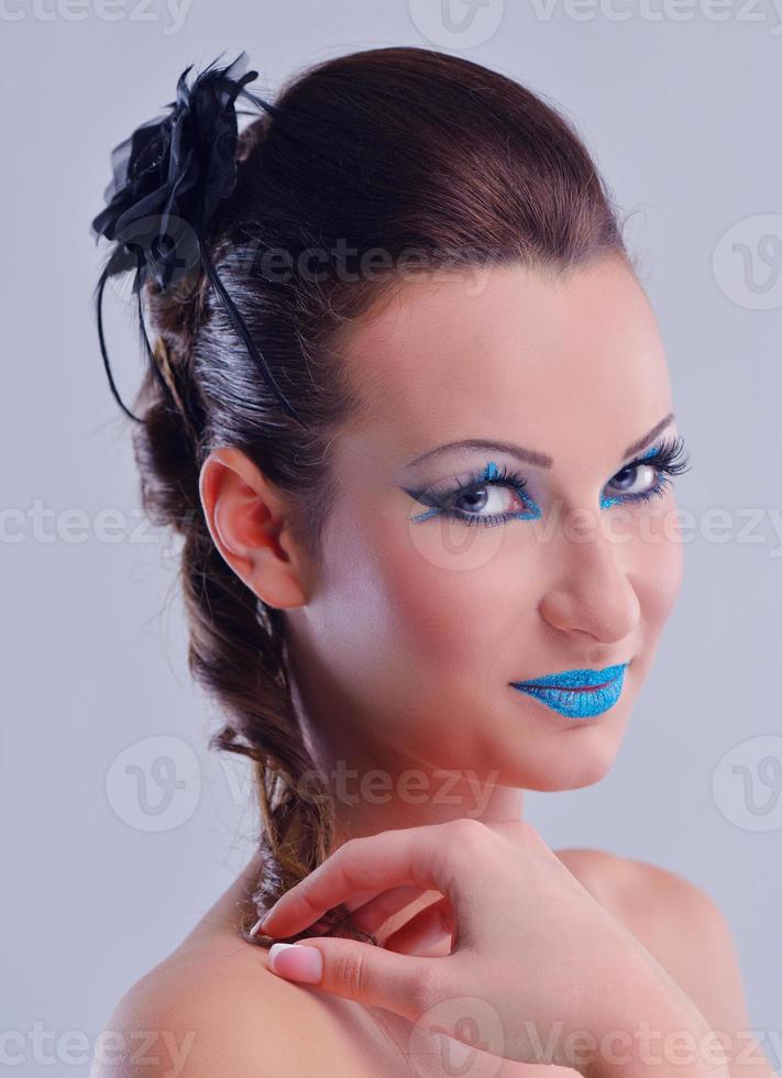 schöne Frau mit Luxus Make-up foto