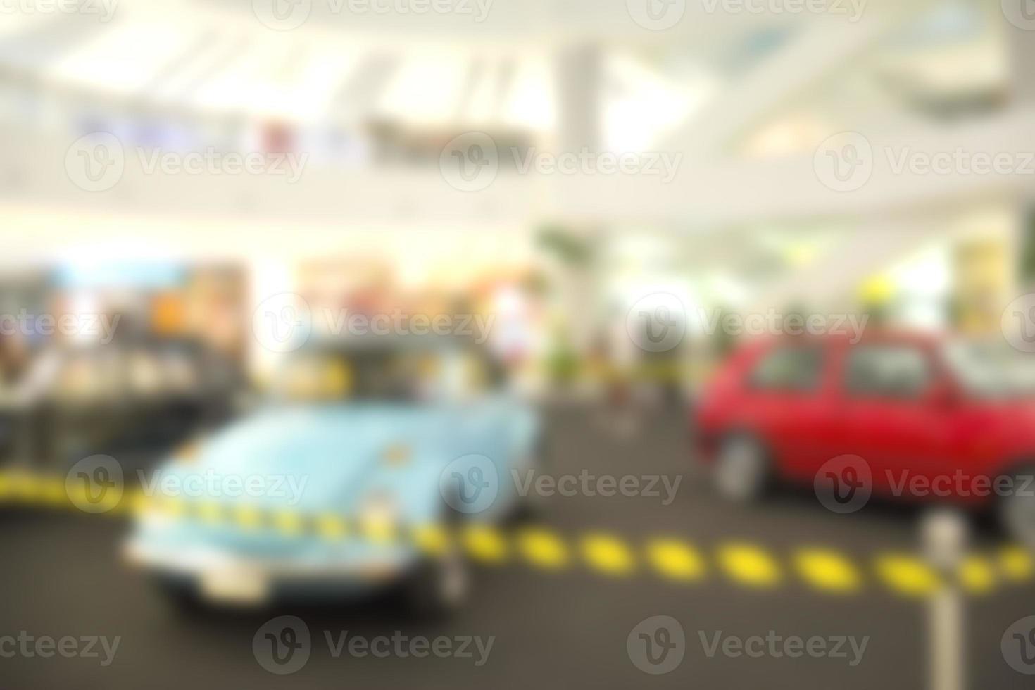 Oldtimer-Showroom verschwommenen Hintergrund, abstraktes unscharfes Bild foto