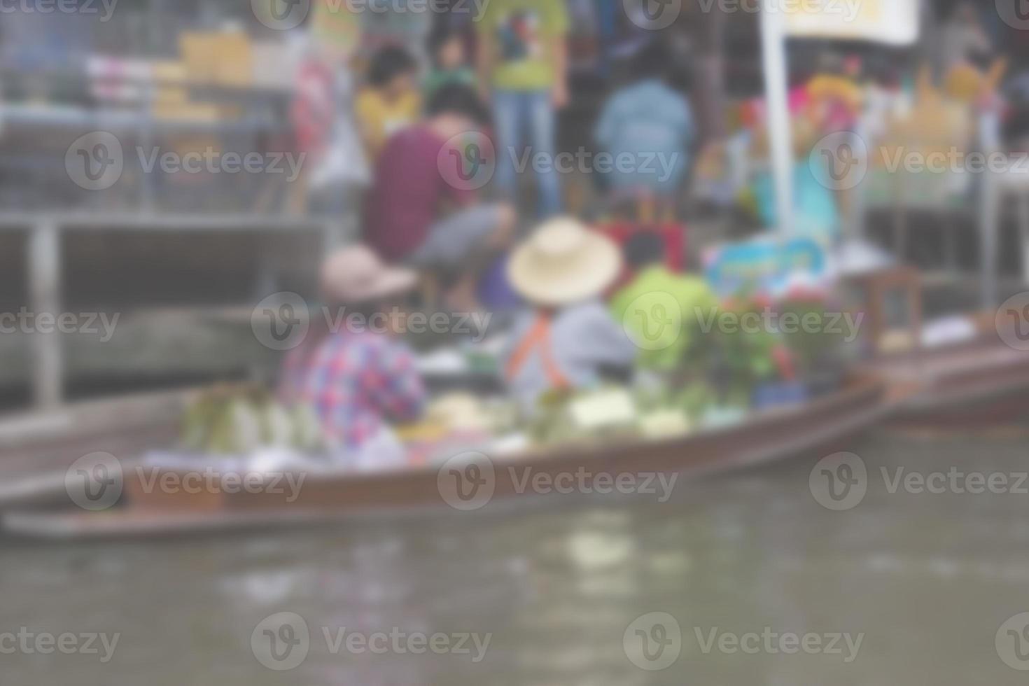 damnoen saduak schwimmender markt verschwimmen hintergrund der illustration, abstraktes unscharfes bild foto