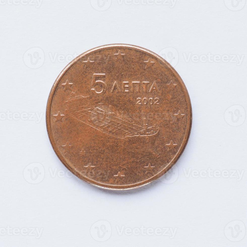 griechische 5 Cent Münze foto
