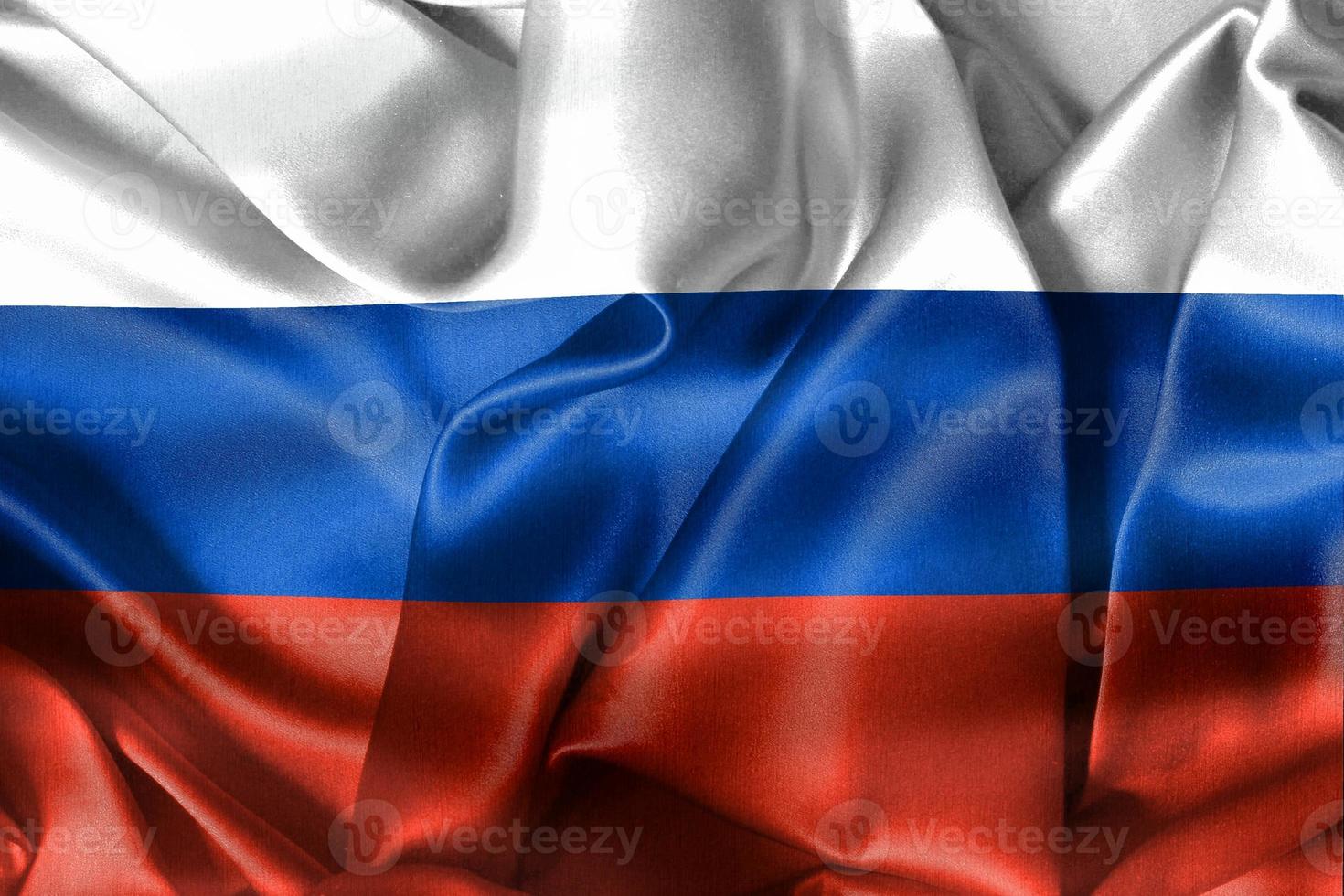 3D-Darstellung einer russischen Flagge - realistische wehende Stoffflagge foto