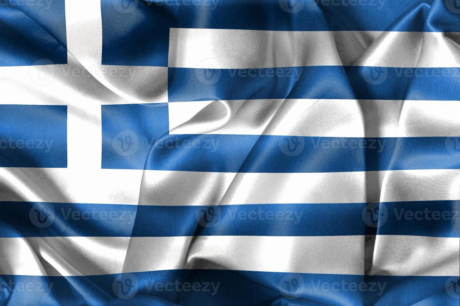 griechische flagge - realistische wehende stoffflagge foto