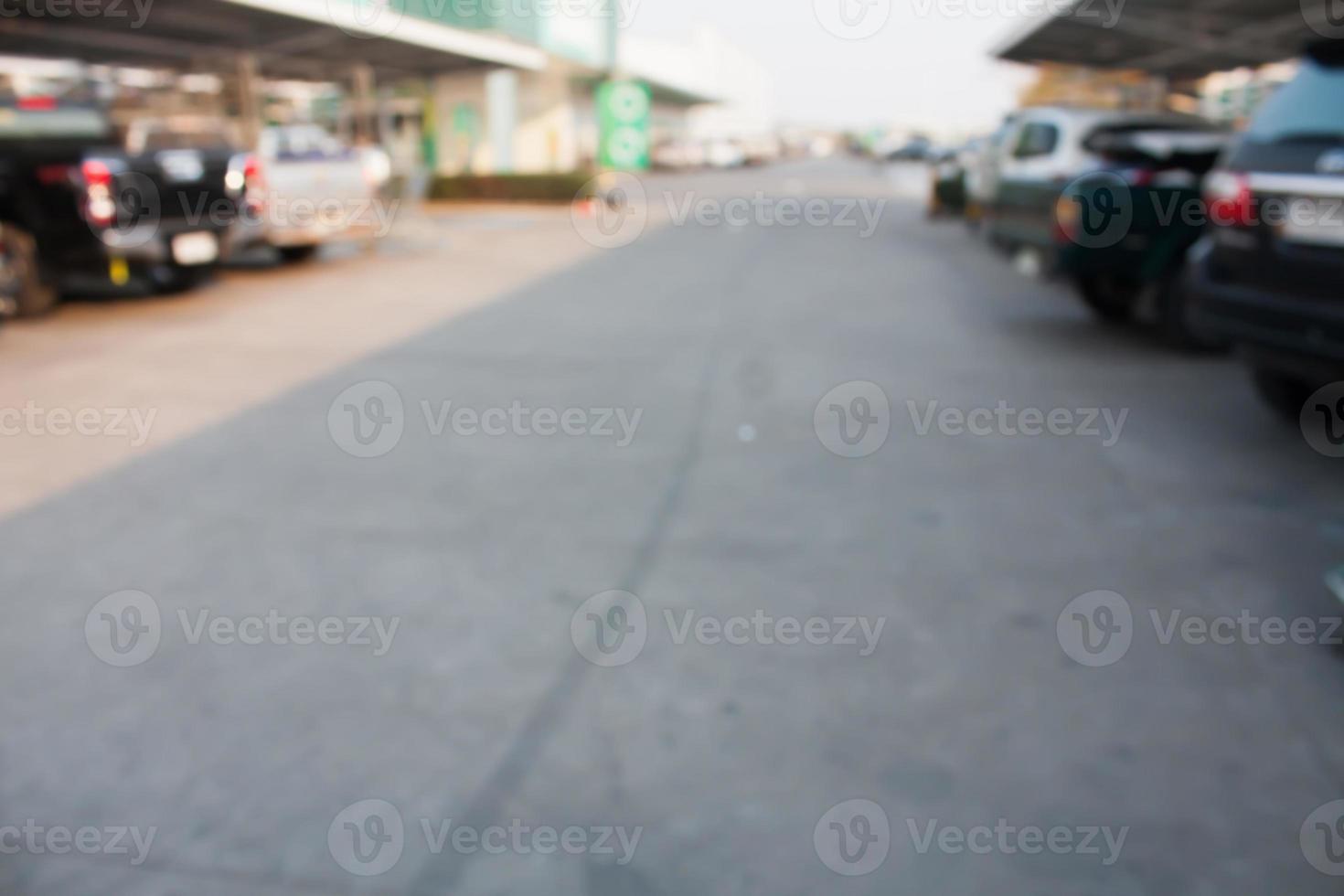 unscharfer städtischer Parkplatz im Freien foto