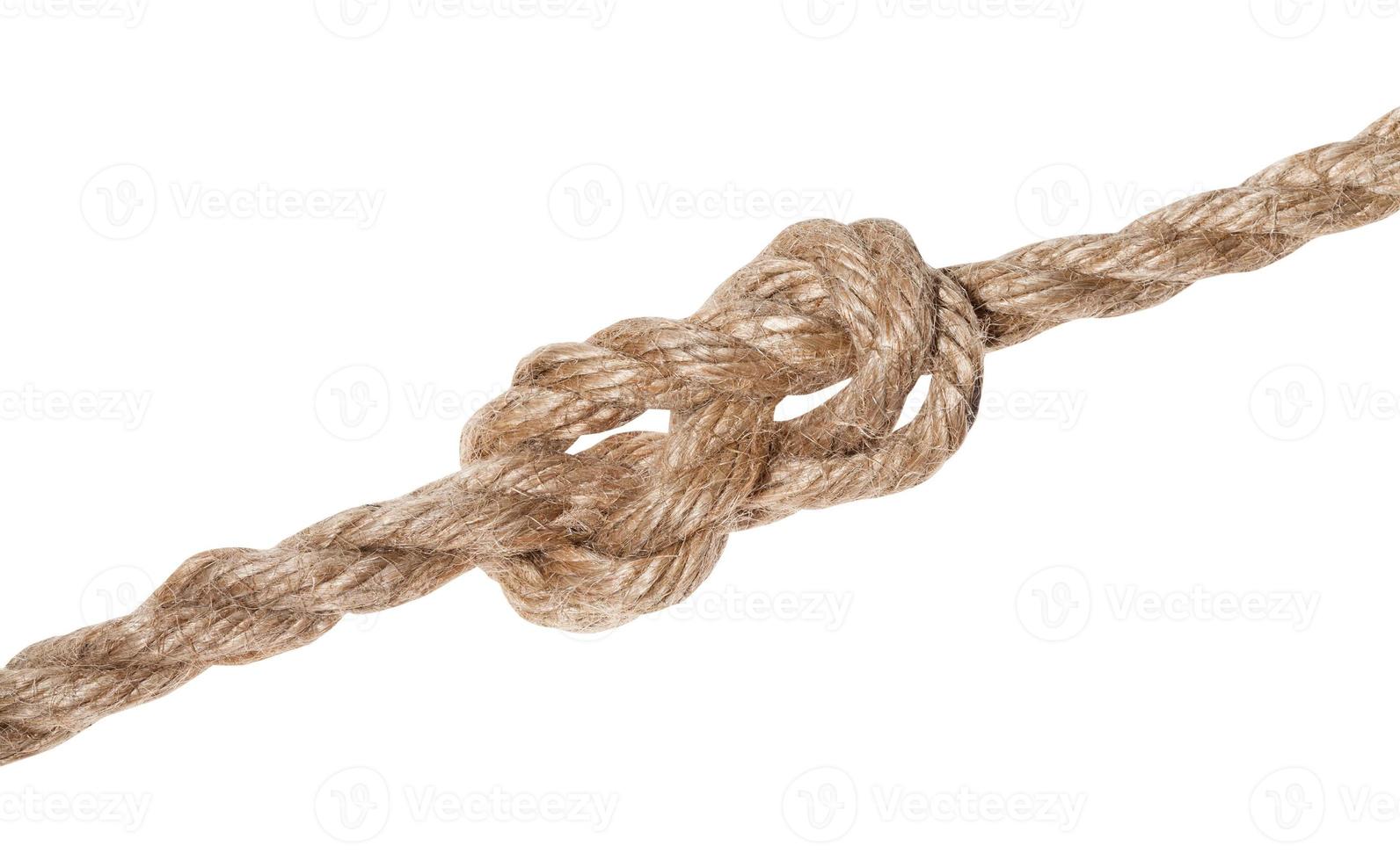 eine andere Seite des Achterknotens an einem Seil befestigt foto