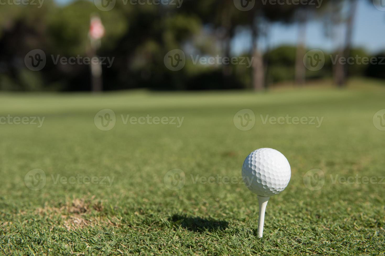 Golfball auf Abschlag foto