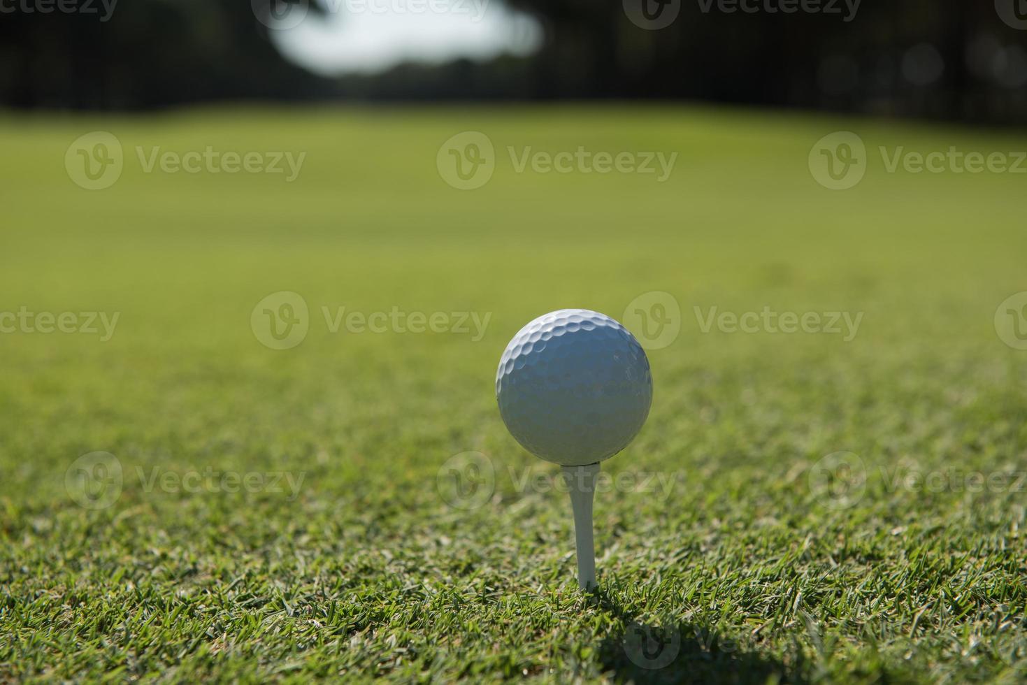 Golfball auf Abschlag foto